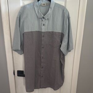 Vans Men's Casual Two-Tone Shirt in Light and Dark Gray